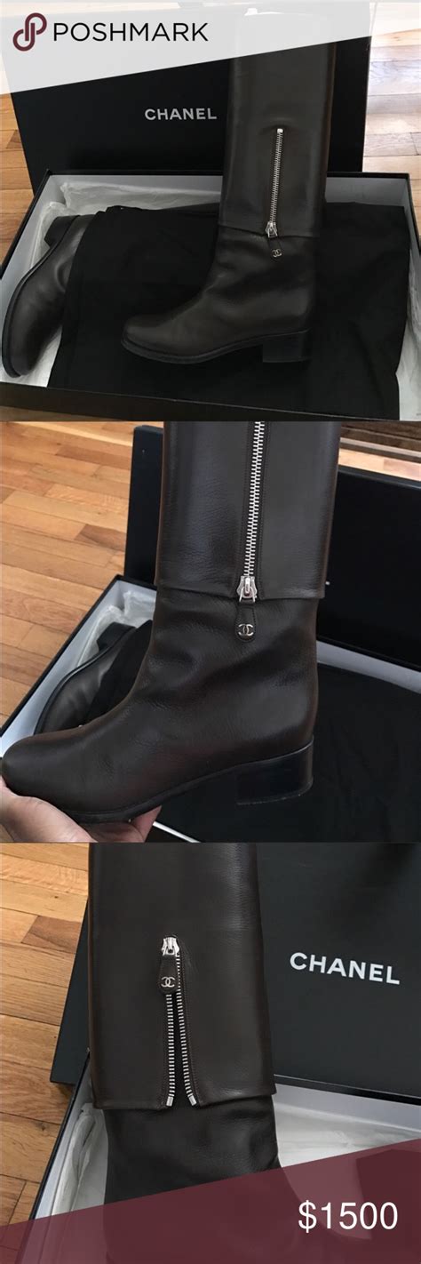 chanel riding boots on sale|chanel high heel boots.